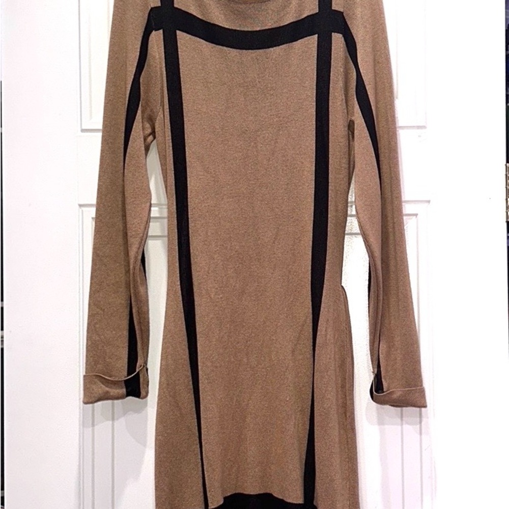 Elegant Tan and Black Scarlet Women's Dress
